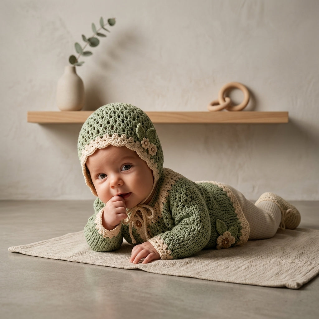 Cardigan Bonnet Sage Baby Cardigan | Crochet Pattern PDF