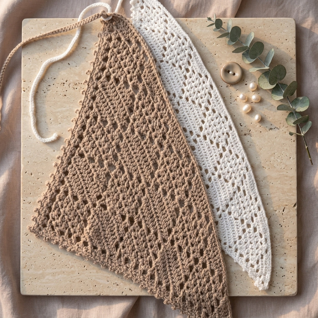 Diamond Stitch Boho Headscarf | Crochet Pattern PDF