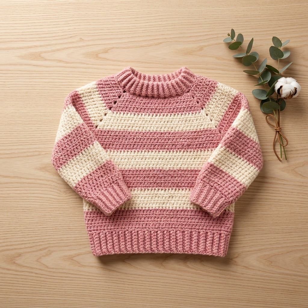 Sweater Beginners Step-By-Step Baby Sweater | Crochet Pattern PDF