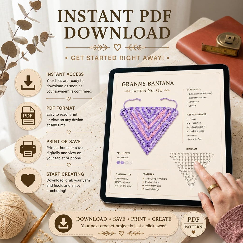 10-in-1 Boho Bandana Bundle | Crochet Pattern PDF