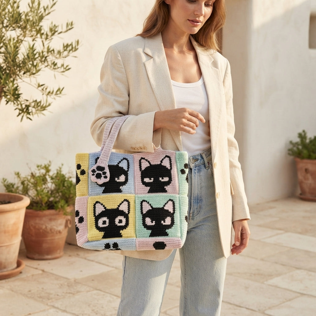 Cat Emotions Tote | Crochet Pattern PDF