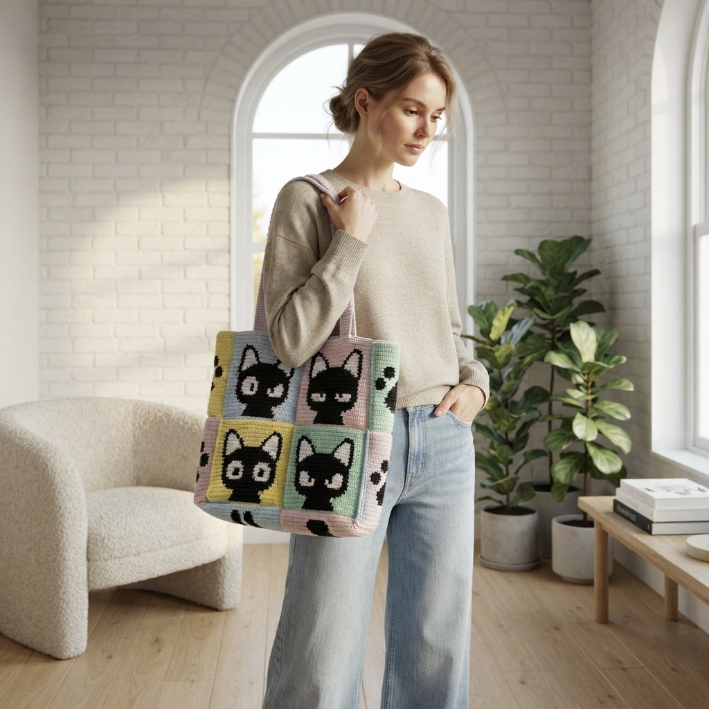 Cat Emotions Tote | Crochet Pattern PDF