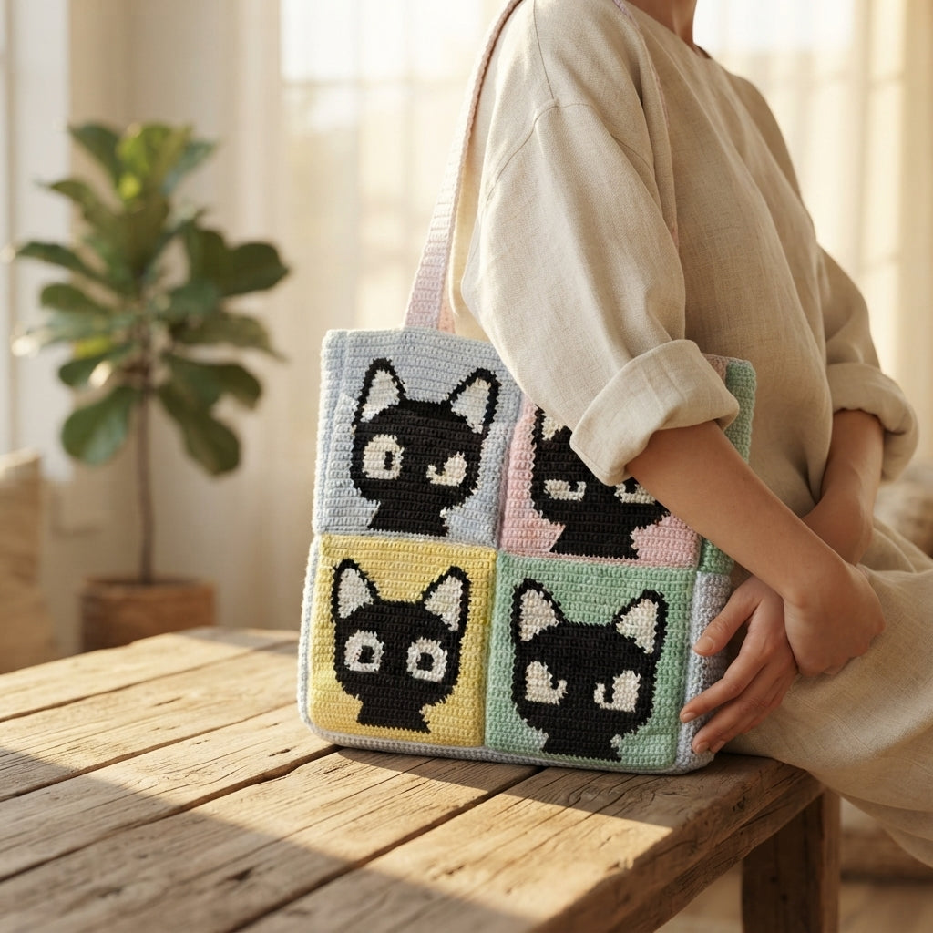 Cat Emotions Tote | Crochet Pattern PDF