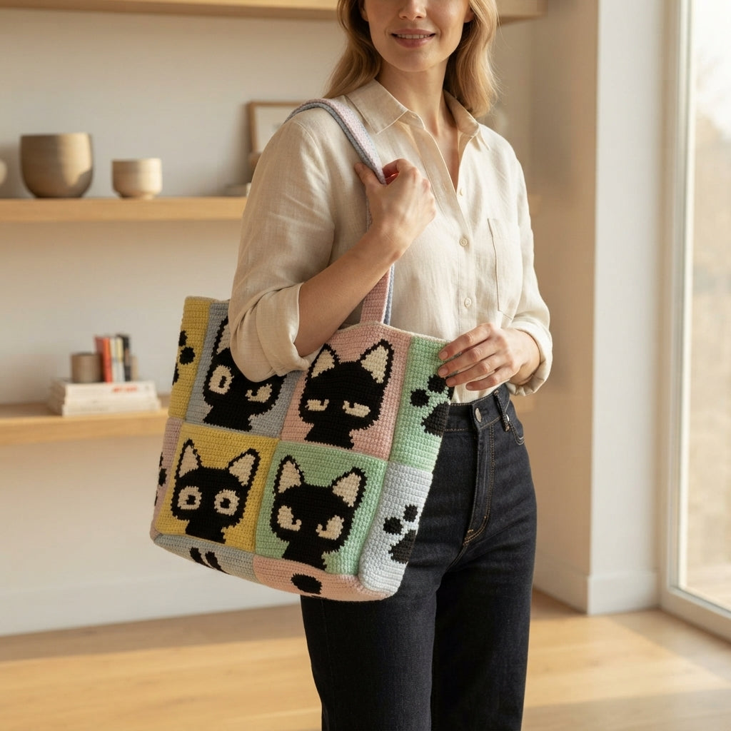 Cat Emotions Tote | Crochet Pattern PDF