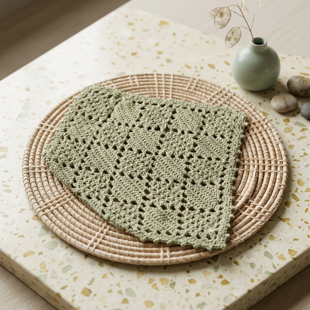 Diamond Stitch Boho Headscarf | Crochet Pattern PDF