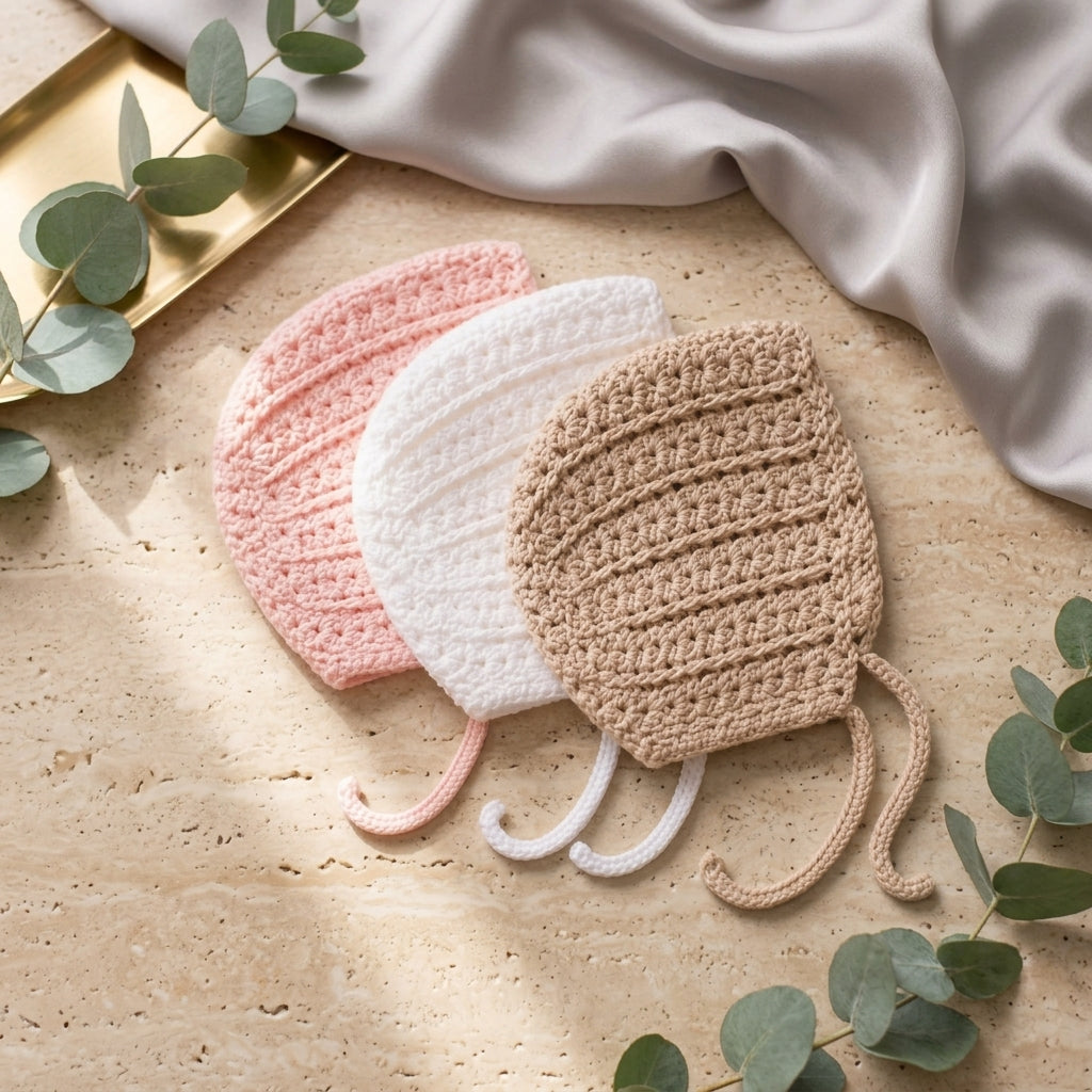 Baby Bonnet & Newborn Hat | Beginner Crochet Pattern PDF