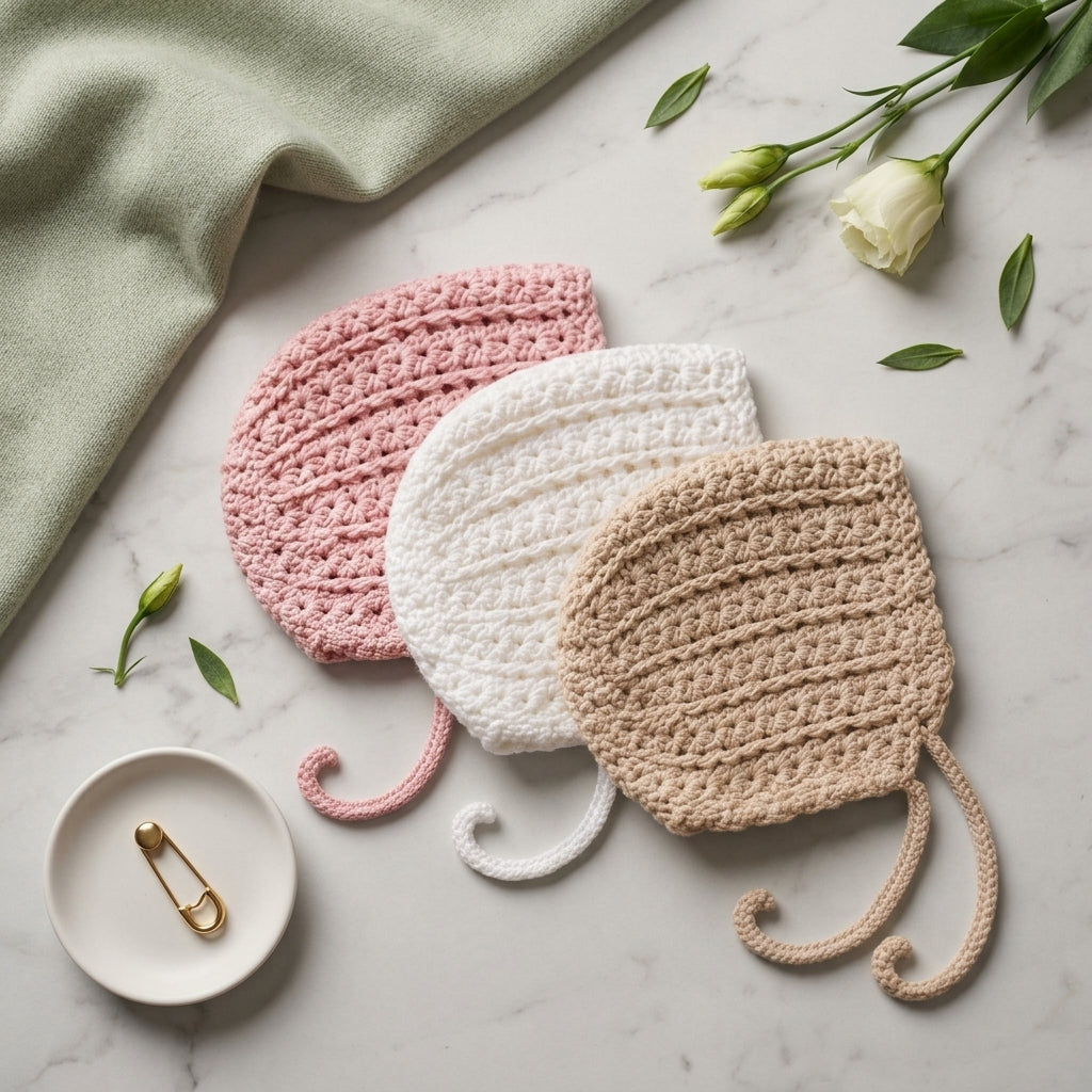 Baby Bonnet & Newborn Hat | Beginner Crochet Pattern PDF