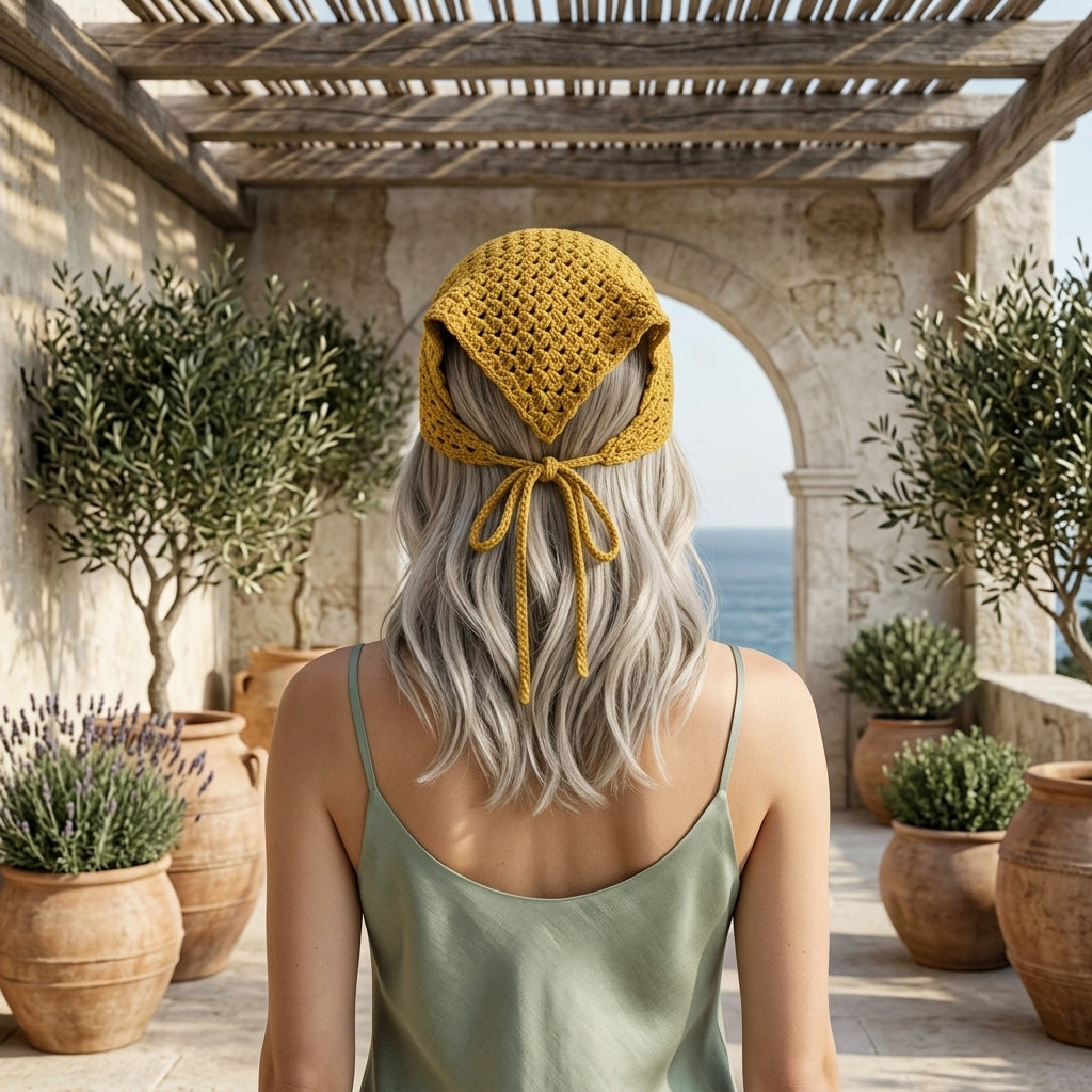 Easy Triangle Hair Scarf | Beginner Crochet Pattern PDF