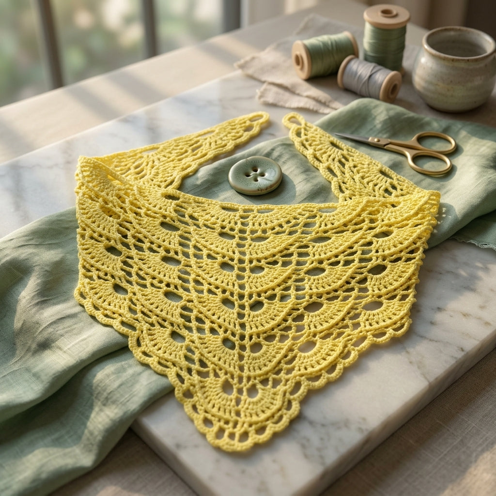 Boho Lace Triangle Head Kerchief | Beginner Crochet Pattern PDF