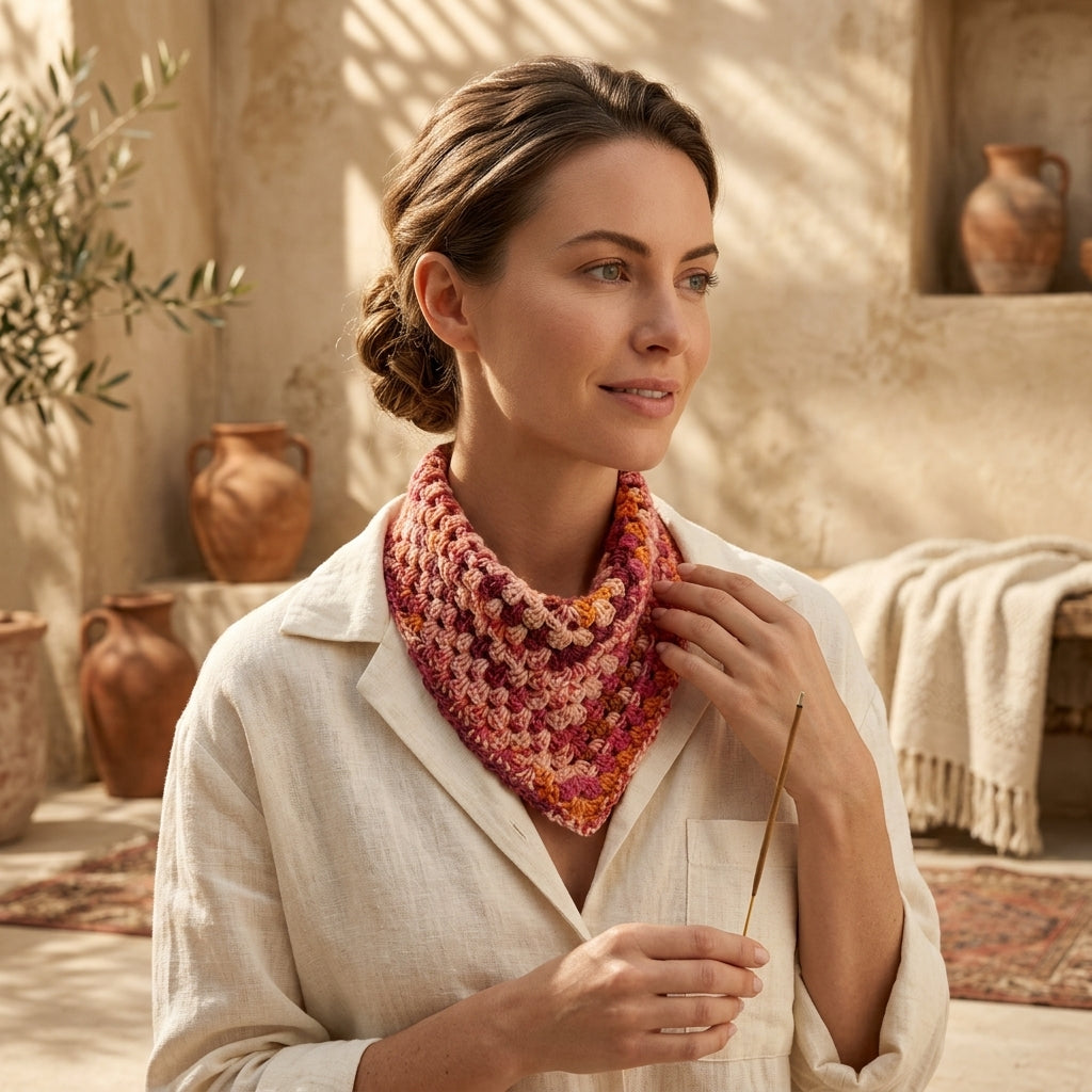 Easy Granny Stitch Adult Bandana | Crochet Pattern PDF