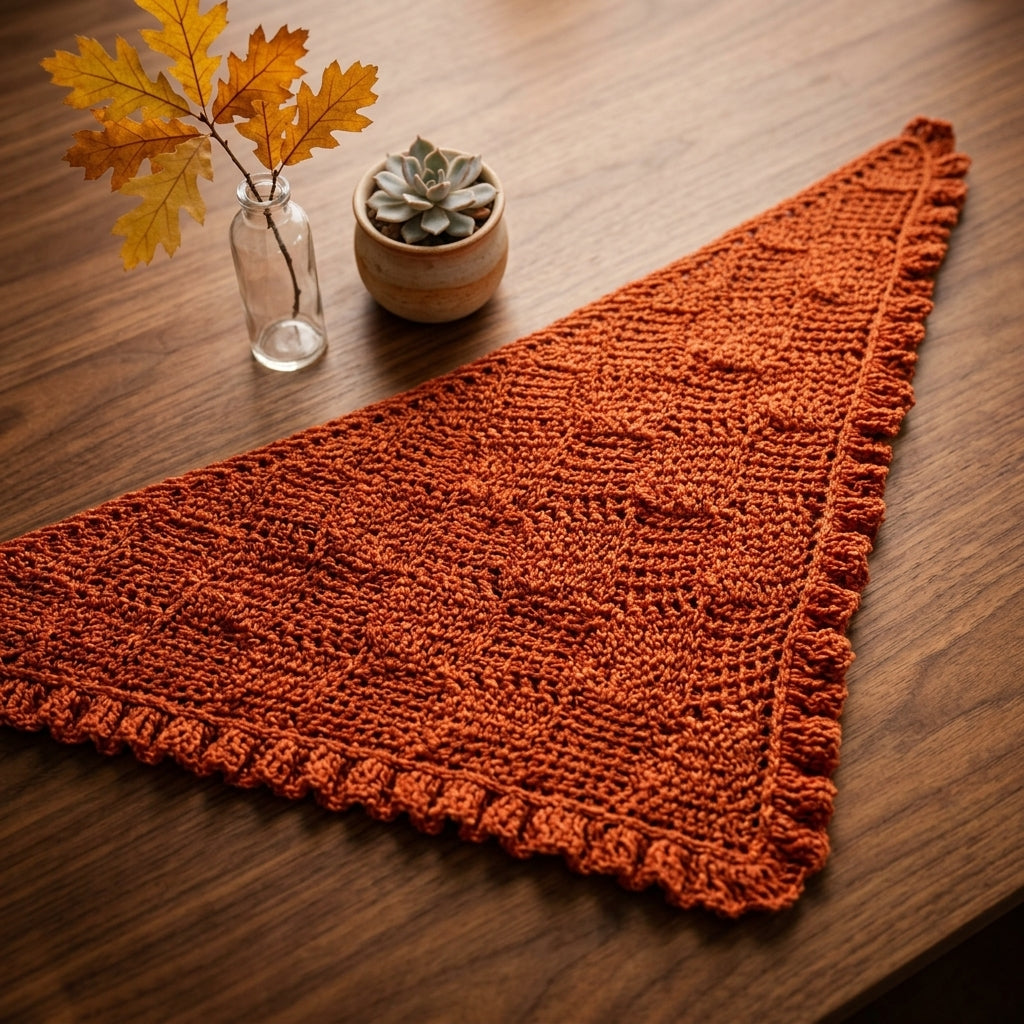 Hojicha Entrelac Tunisian Scarf | Crochet Pattern PDF
