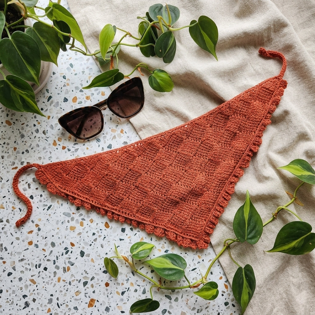 Hojicha Entrelac Tunisian Scarf | Crochet Pattern PDF