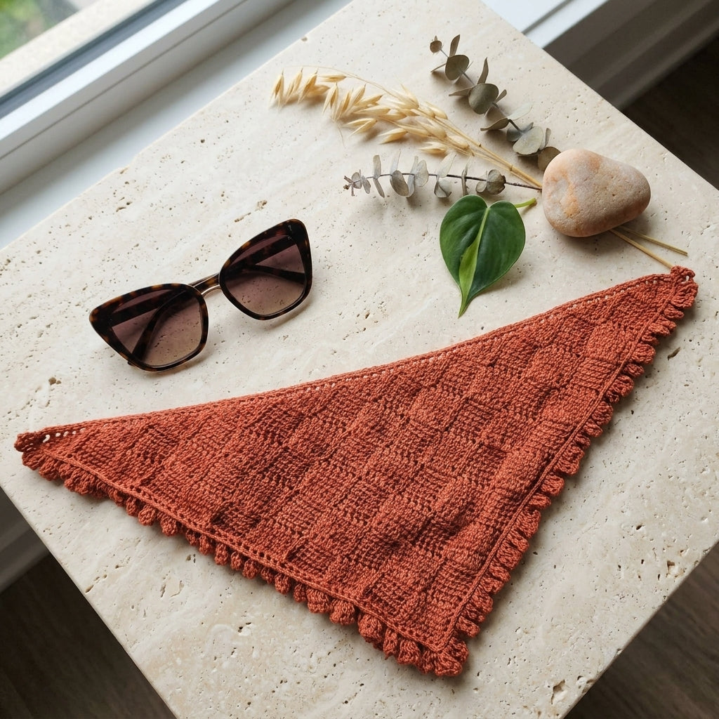 Hojicha Entrelac Tunisian Scarf | Crochet Pattern PDF