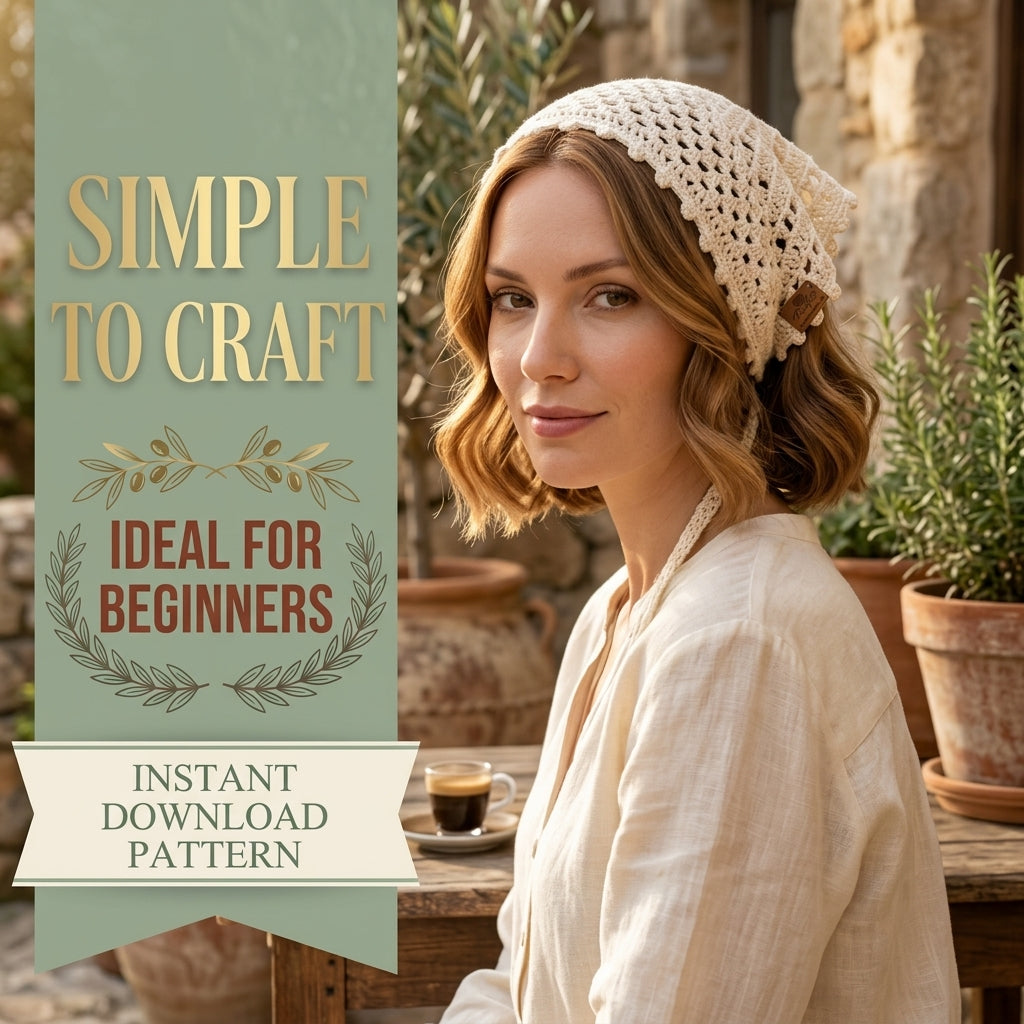Lace Triangle Headscarf | Crochet Pattern PDF