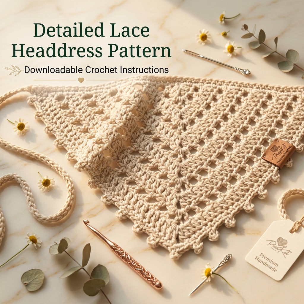 Lace Triangle Headscarf | Crochet Pattern PDF