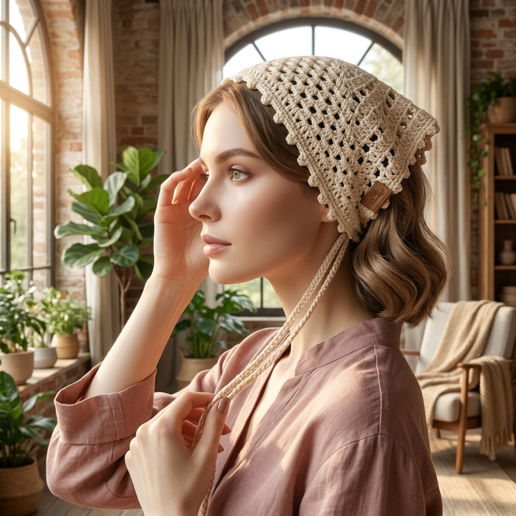 Lace Triangle Headscarf | Crochet Pattern PDF