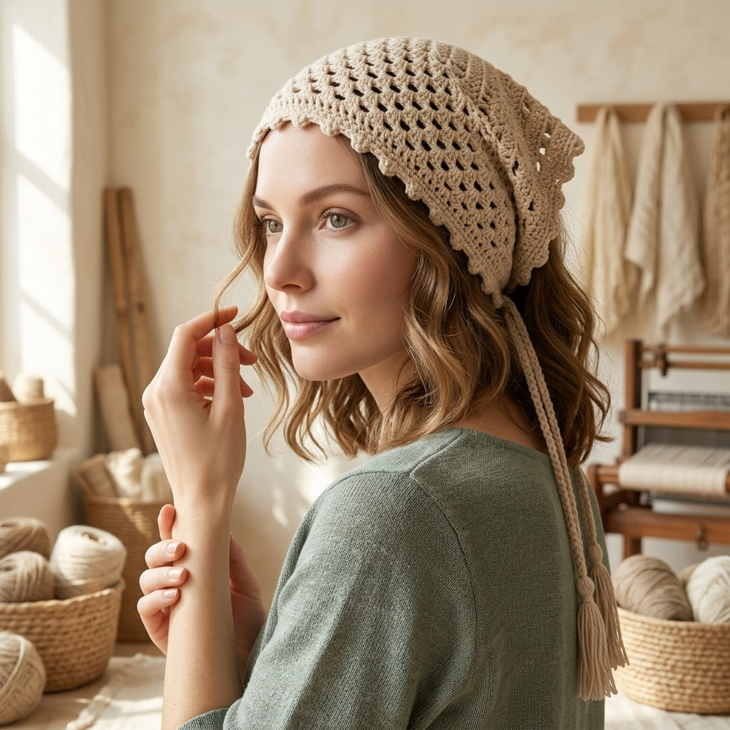 Lace Triangle Headscarf | Crochet Pattern PDF