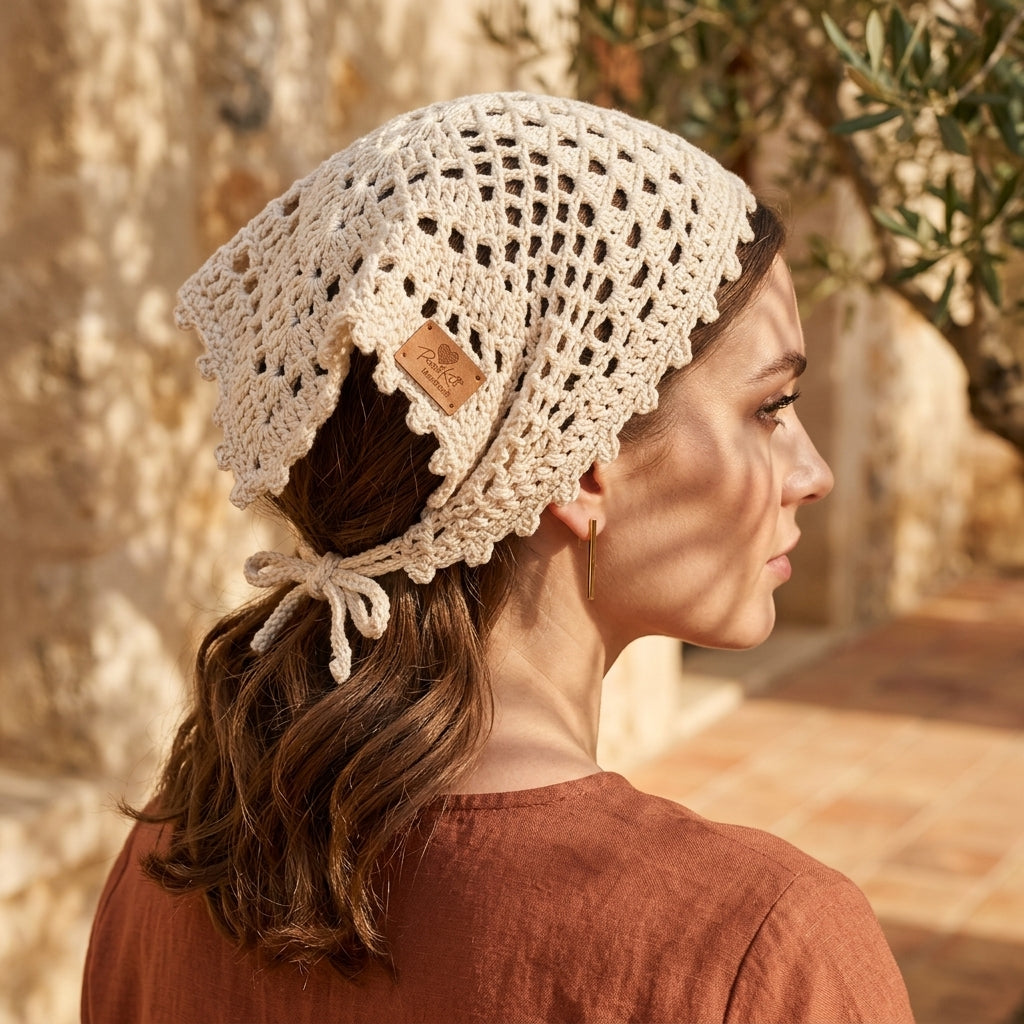 Lace Triangle Headscarf | Crochet Pattern PDF