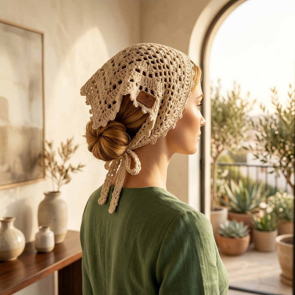 Lace Triangle Headscarf | Crochet Pattern PDF