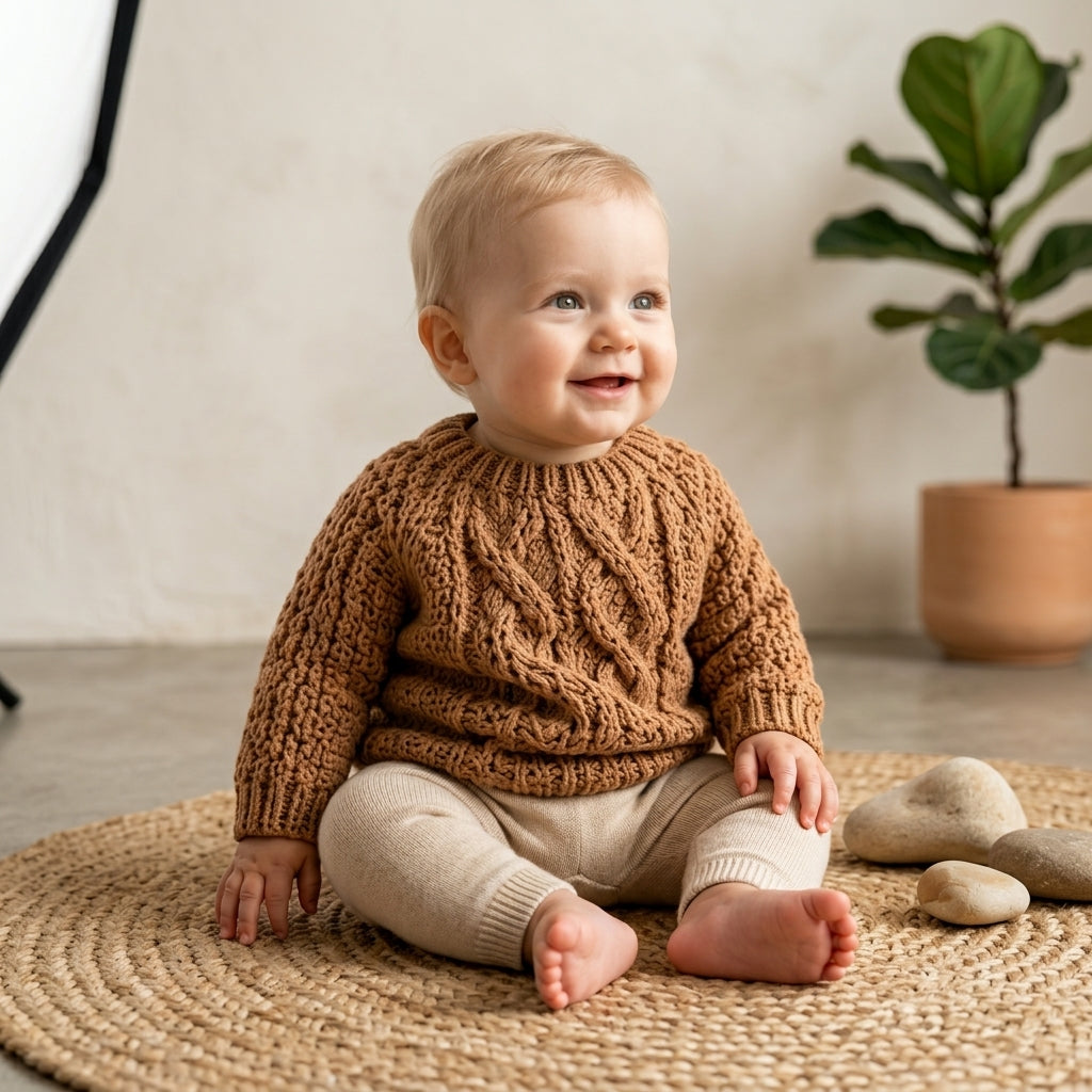 Cable Baby Cardigan Seamless v3 | Crochet Pattern PDF