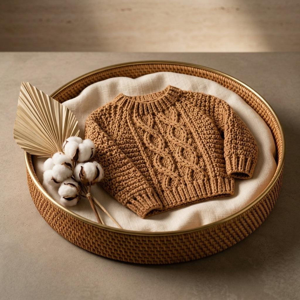 Cable Baby Cardigan Seamless v3 | Crochet Pattern PDF