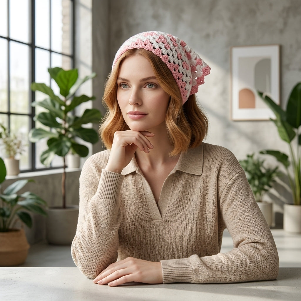 Summer Boho Triangle Headscarf | Crochet Pattern PDF