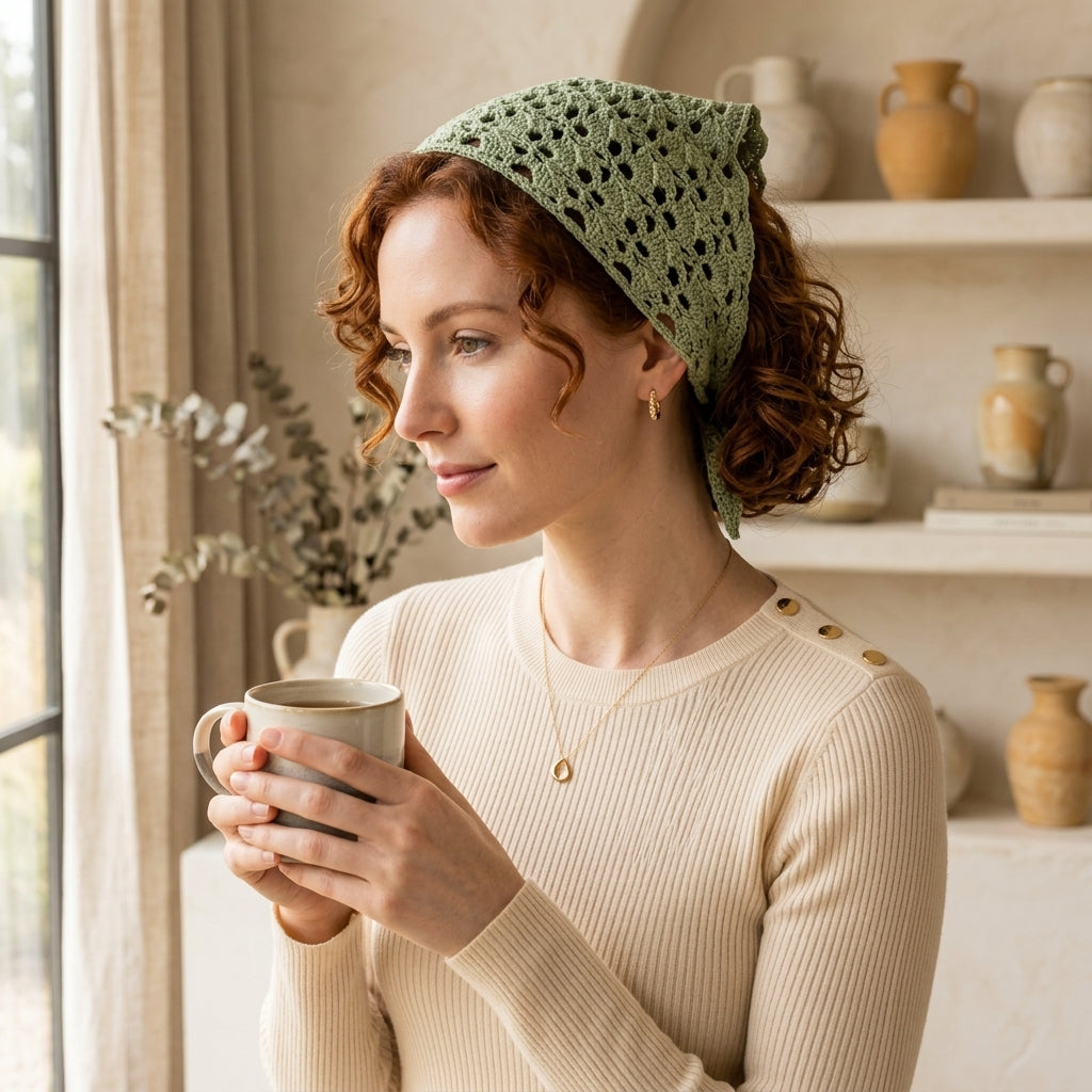 Lace Triangle Head Wrap | Boho Crochet Pattern PDF