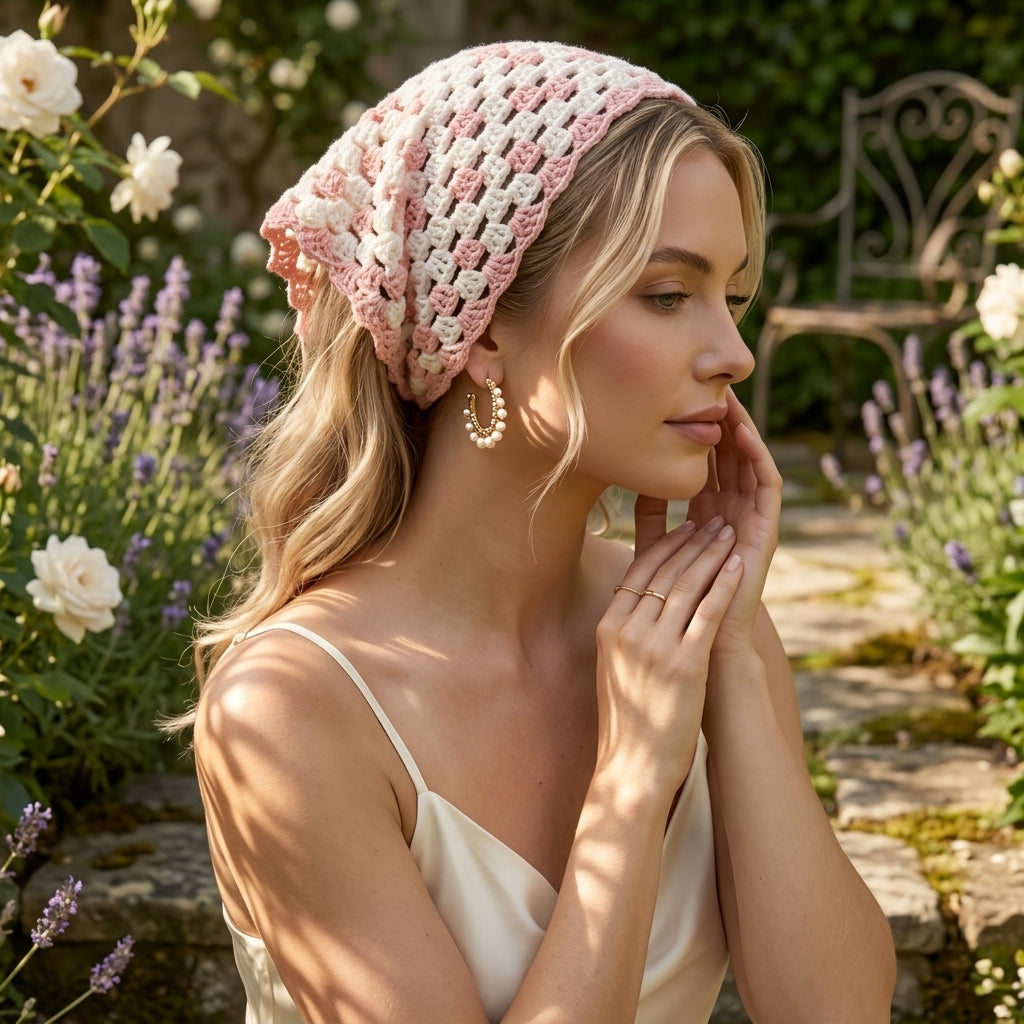 Summer Boho Triangle Headscarf | Crochet Pattern PDF