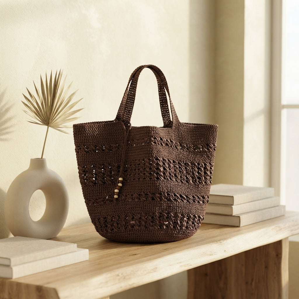 Purse Raffia Beach Bag | Crochet Pattern PDF