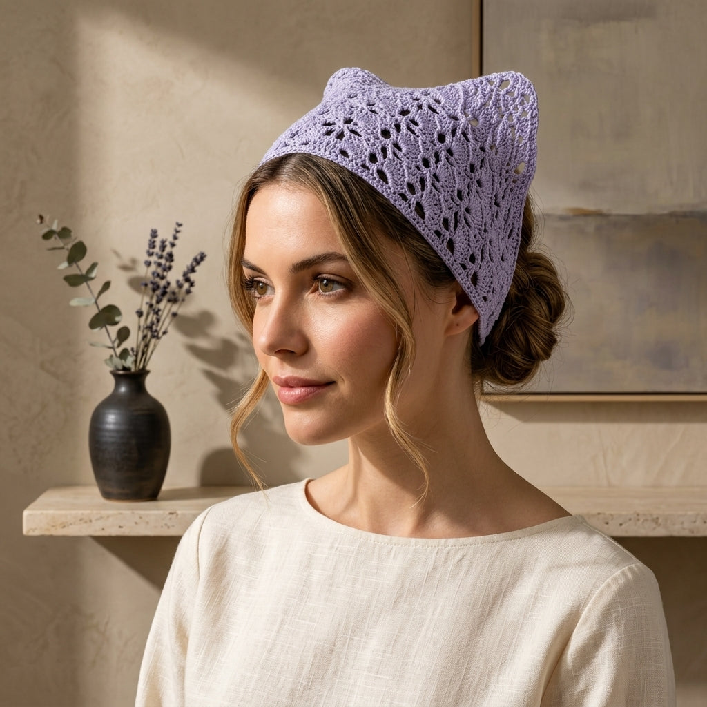 Lace Triangle Head Wrap | Boho Crochet Pattern PDF