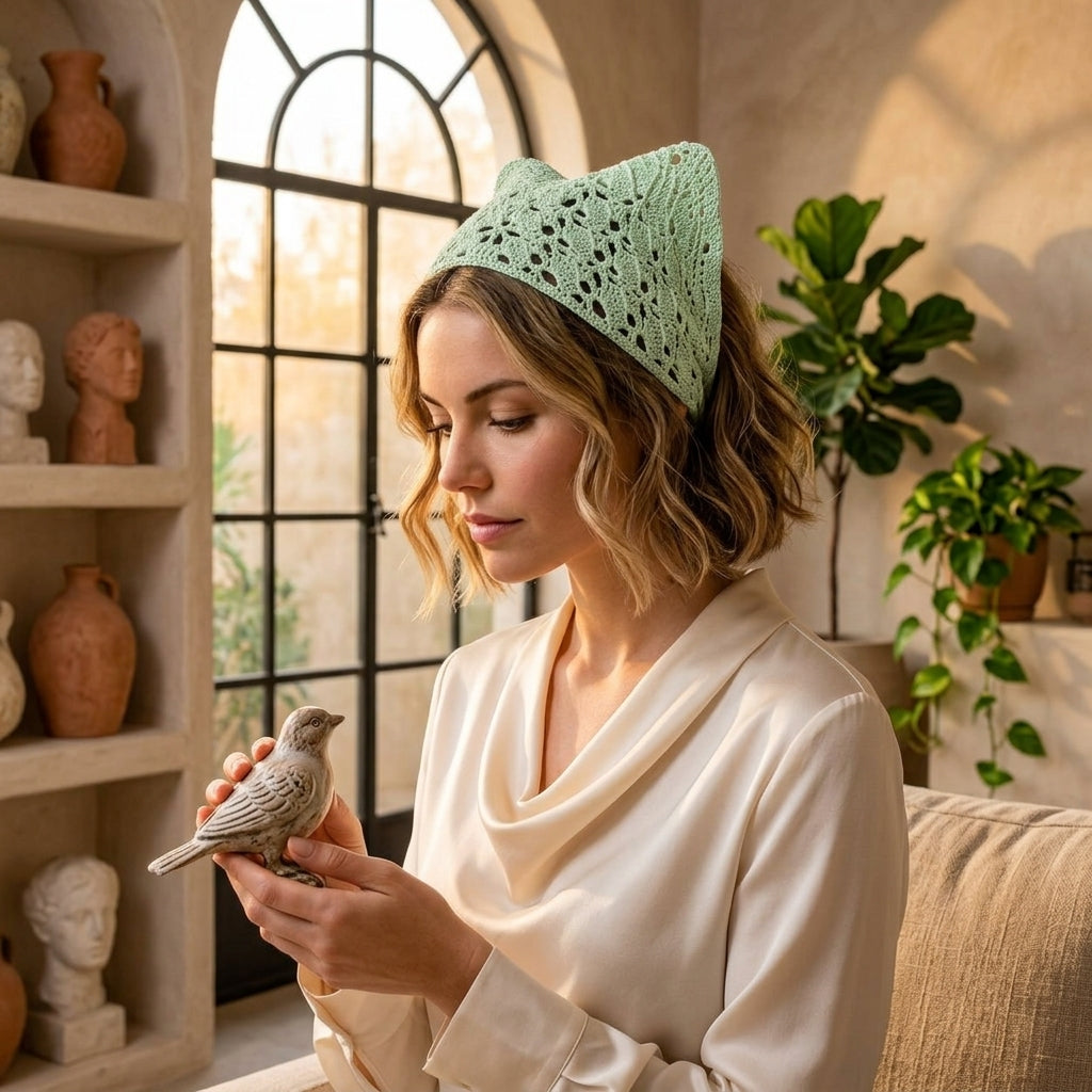 Lace Triangle Head Wrap | Boho Crochet Pattern PDF