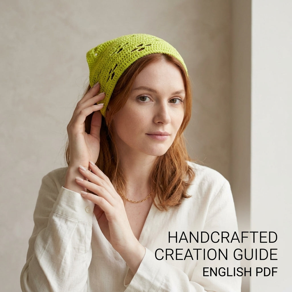 DIY Flower Motif Hair Scarf | Beginner Crochet Pattern PDF
