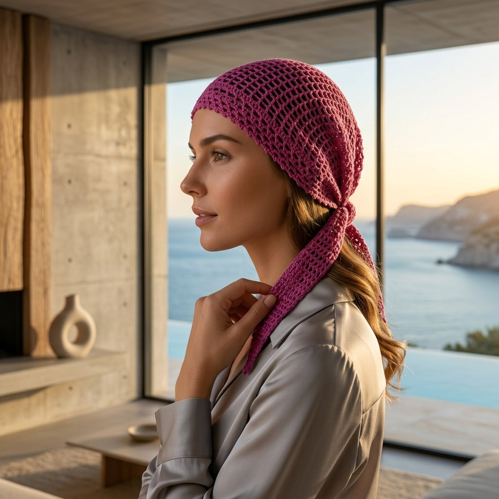 Hera Mesh Boho Headscarf | Beginner Crochet Pattern PDF