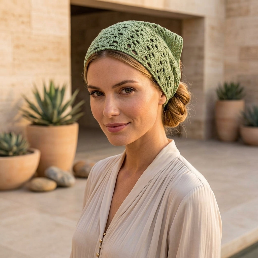 Lace Triangle Head Wrap | Boho Crochet Pattern PDF