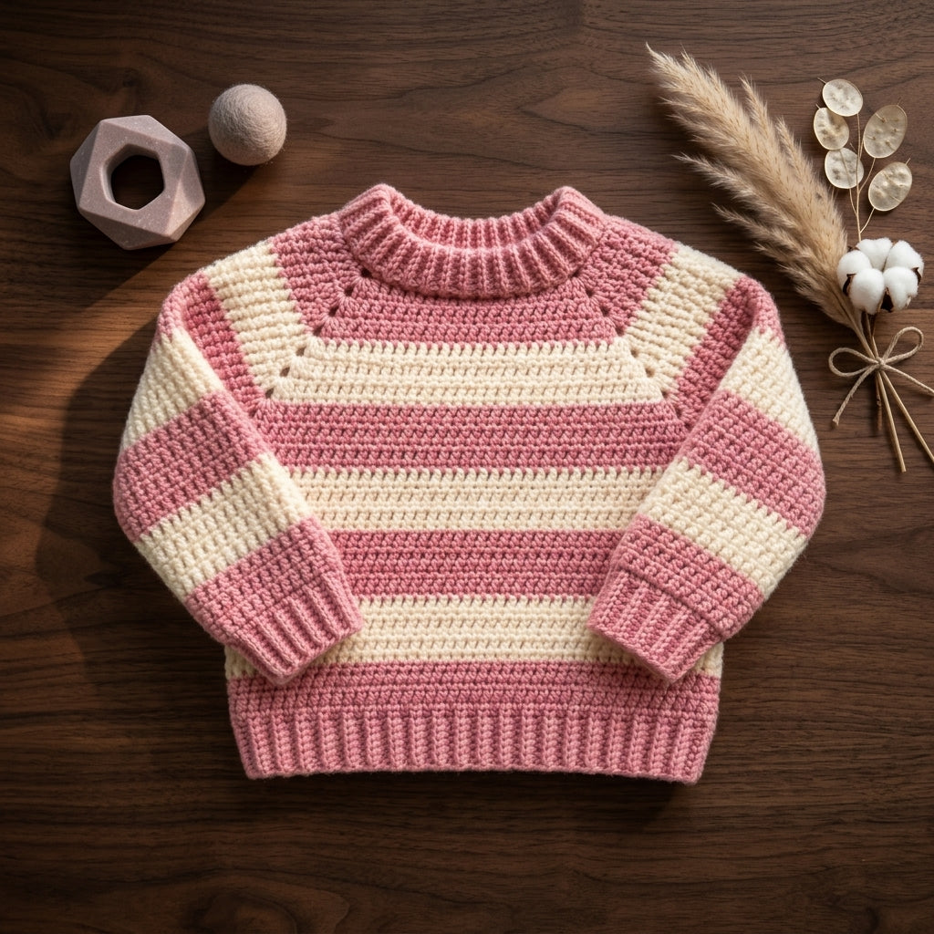 Sweater Beginners Step-By-Step Baby Sweater | Crochet Pattern PDF