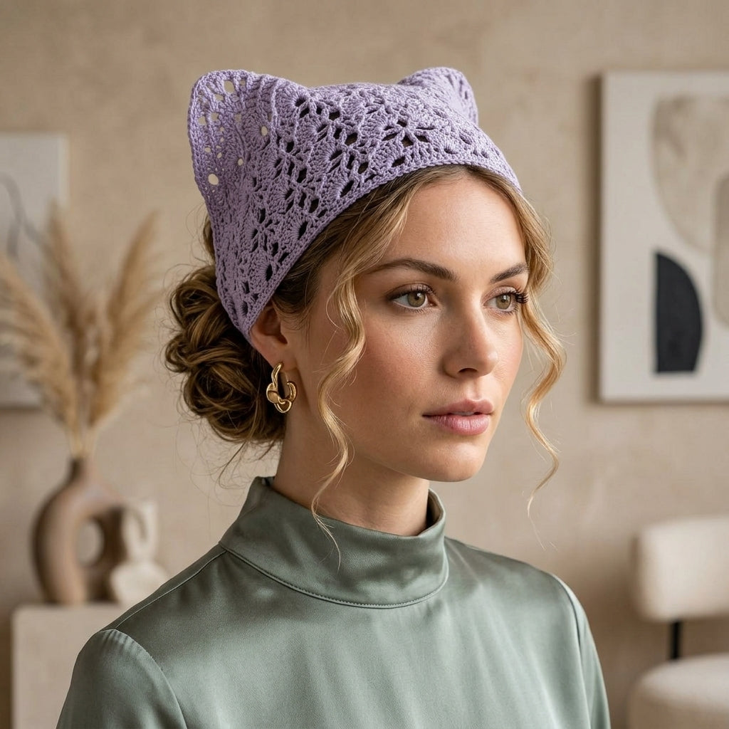 Lace Triangle Head Wrap | Boho Crochet Pattern PDF