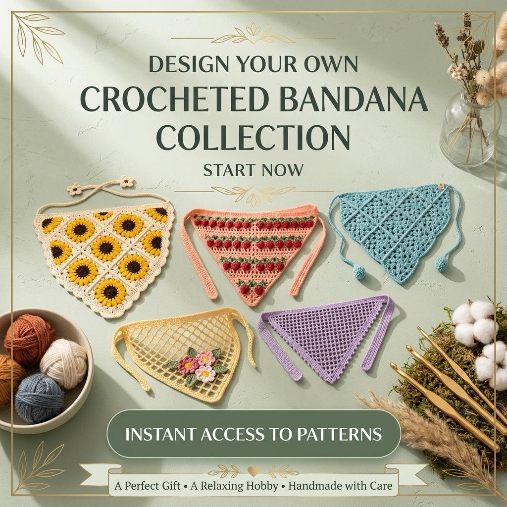 5-in-1 Boho Granny Headscarf Bundle | Crochet Pattern PDF
