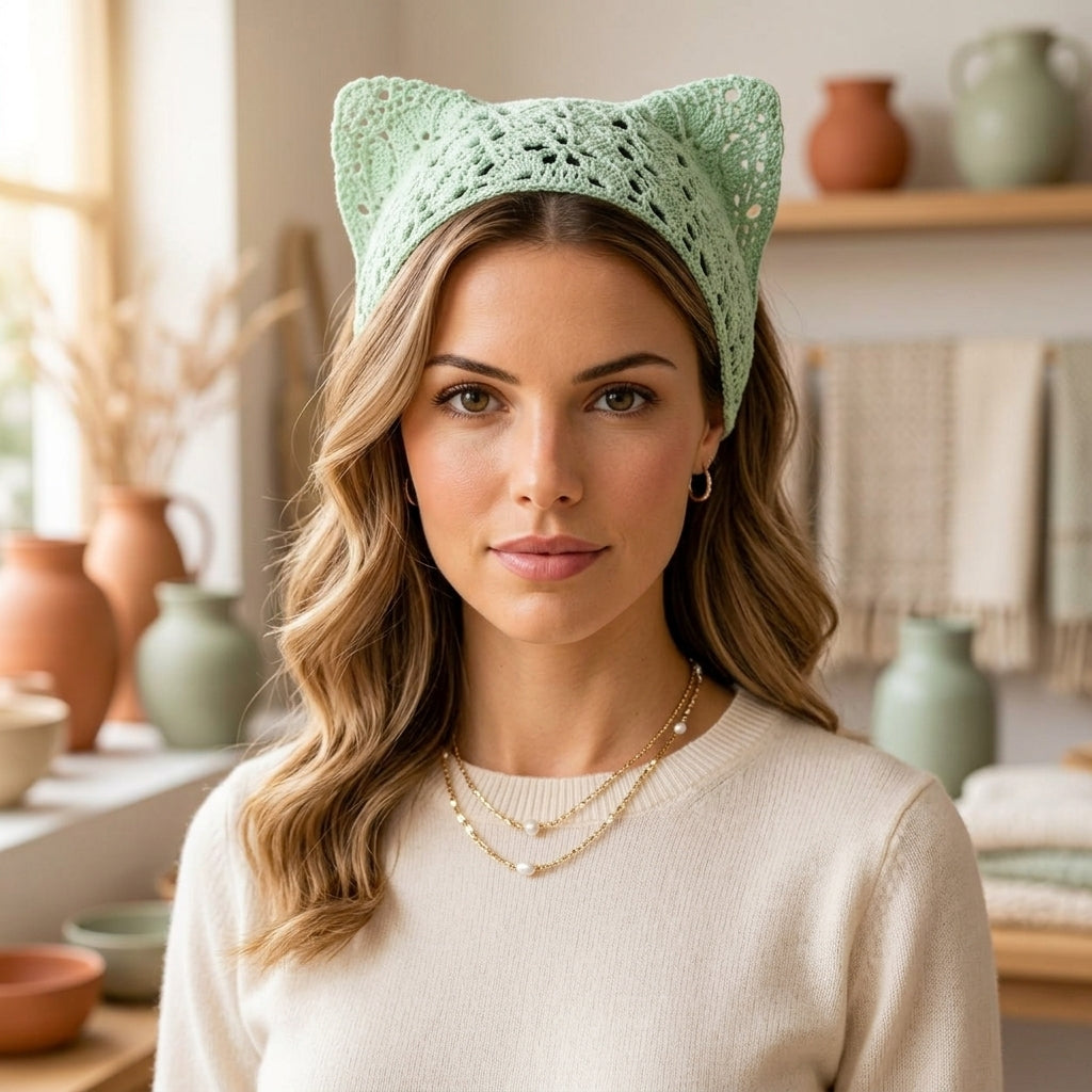 Lace Triangle Head Wrap | Boho Crochet Pattern PDF