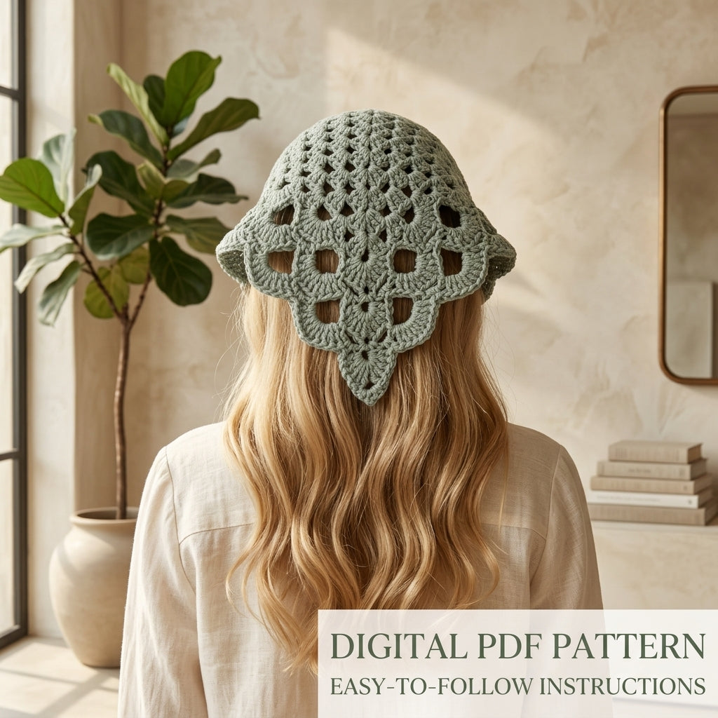 Wave Edge Granny Bandana | Crochet Pattern PDF