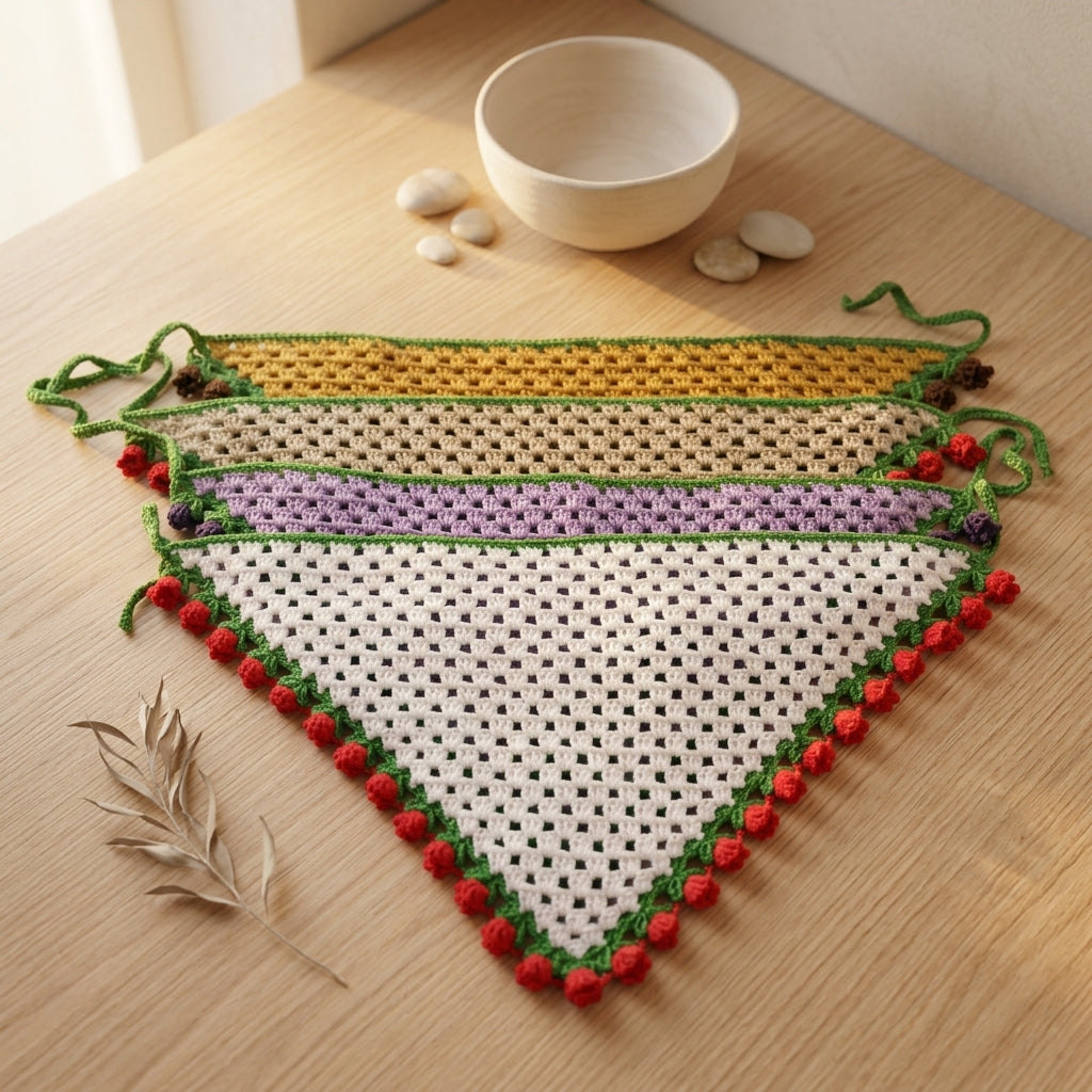 Easy Flower Motif Hair Scarf | Beginner Crochet Pattern PDF