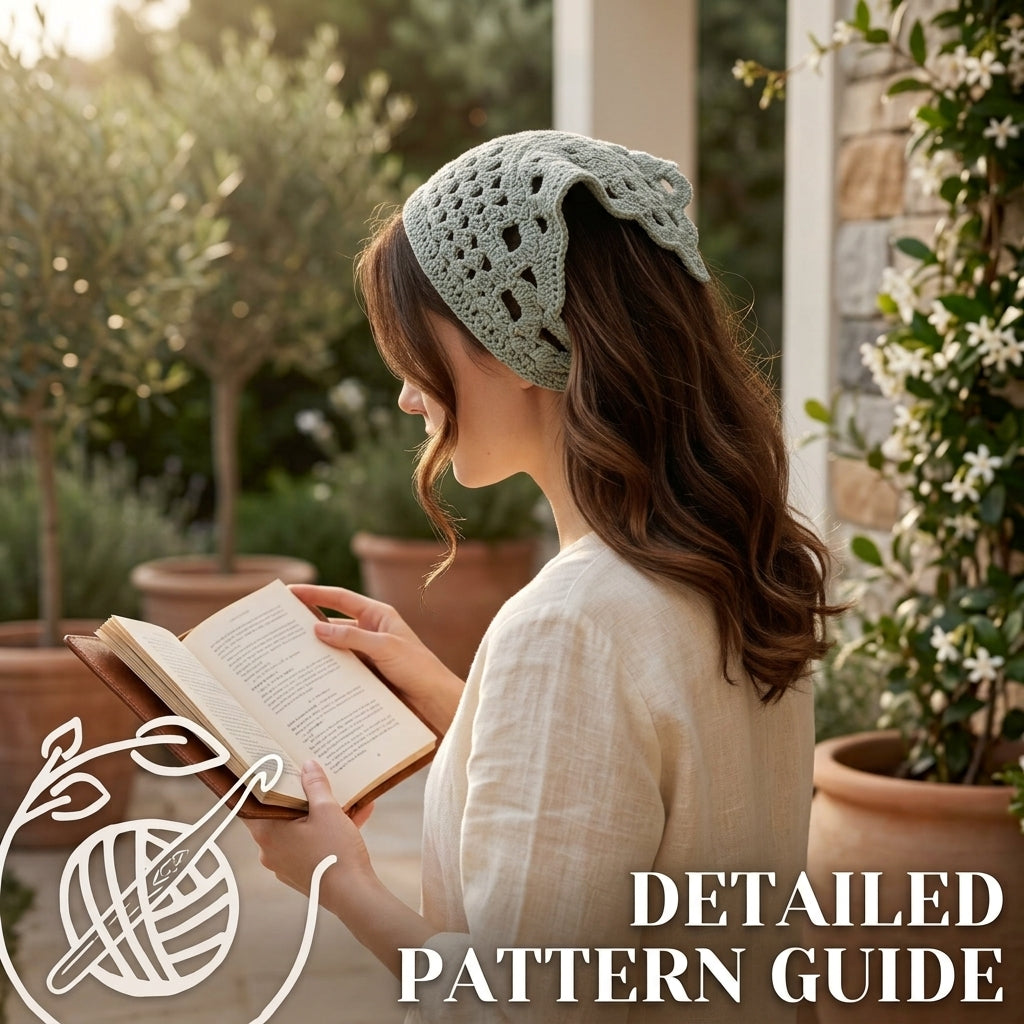 Wave Edge Granny Bandana | Crochet Pattern PDF