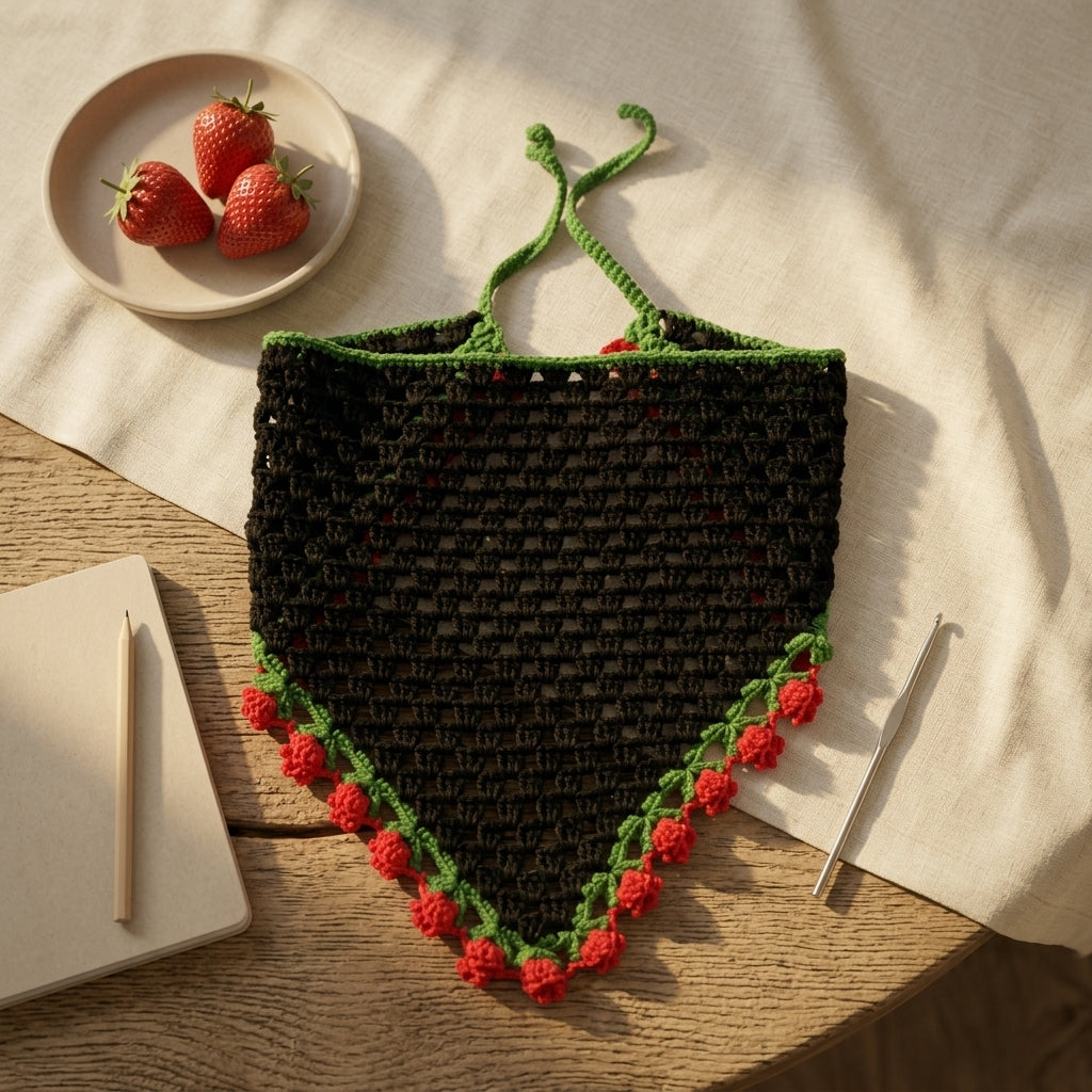 Easy Flower Motif Hair Scarf | Beginner Crochet Pattern PDF