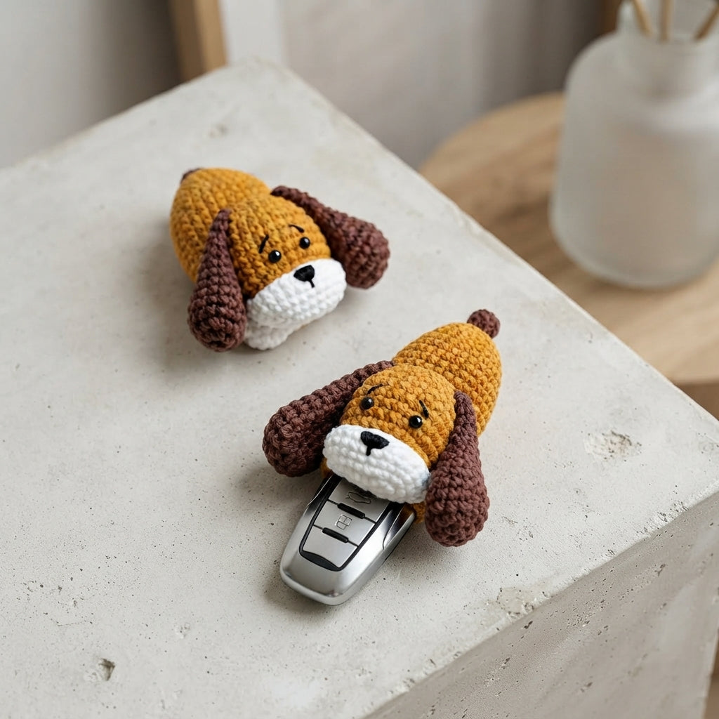 Handcrafted Dog Keychain | Amigurumi PDF
