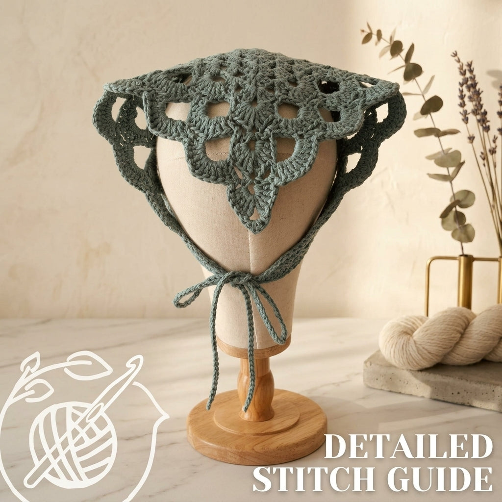Wave Edge Granny Bandana | Crochet Pattern PDF