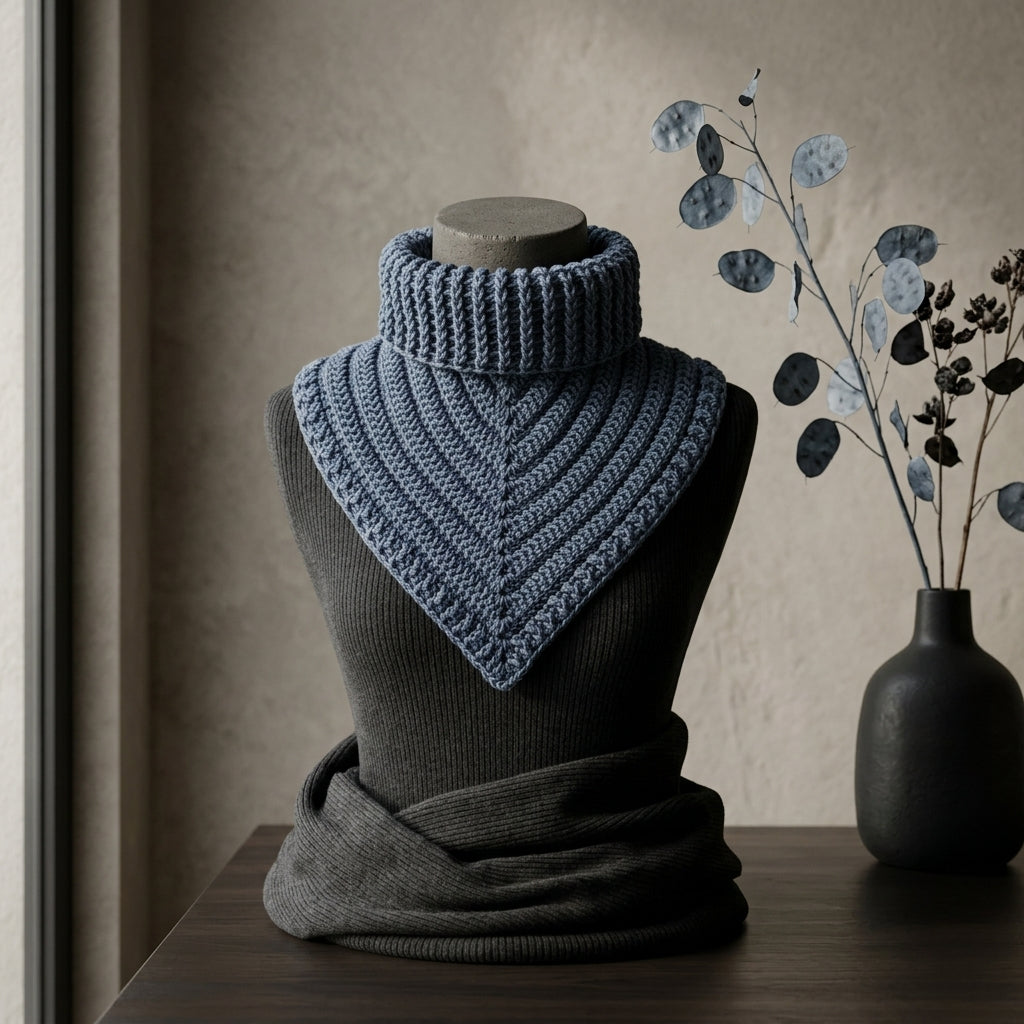Mica Textured Triangle Cowl | Crochet Pattern PDF