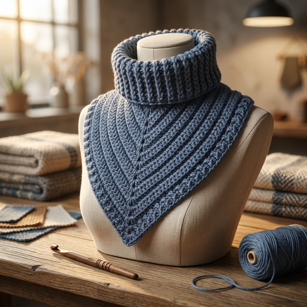 Mica Textured Triangle Cowl | Crochet Pattern PDF