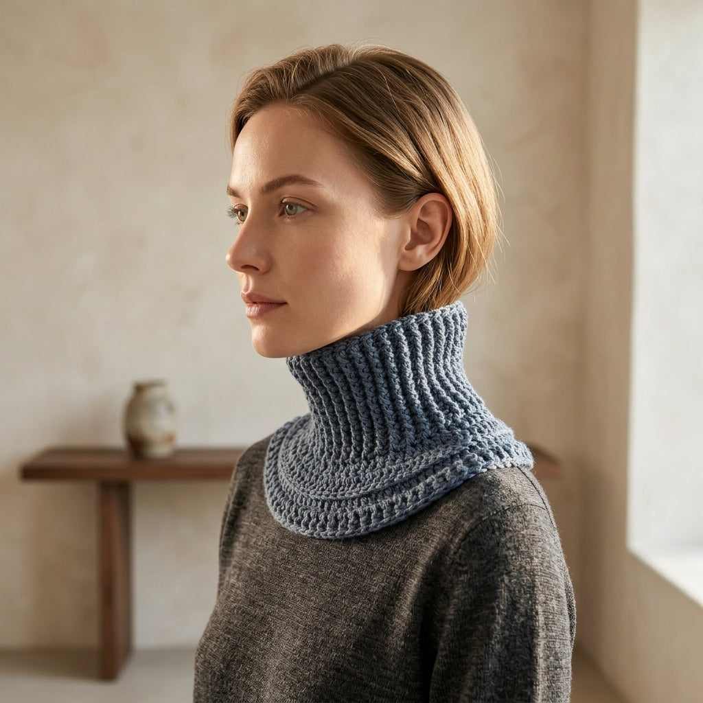 Mica Textured Triangle Cowl | Crochet Pattern PDF