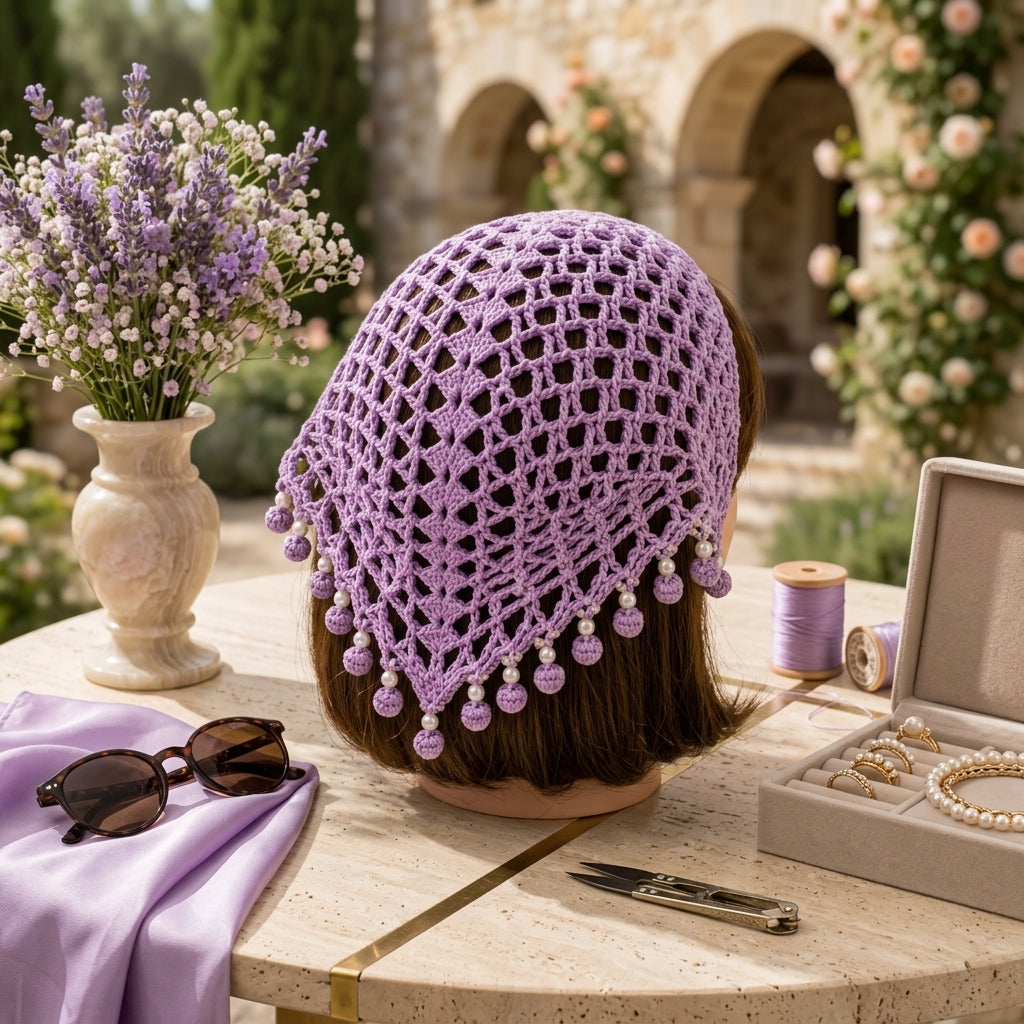 Boho Visor Cap & Head Scarf Bundle | Crochet Pattern PDF