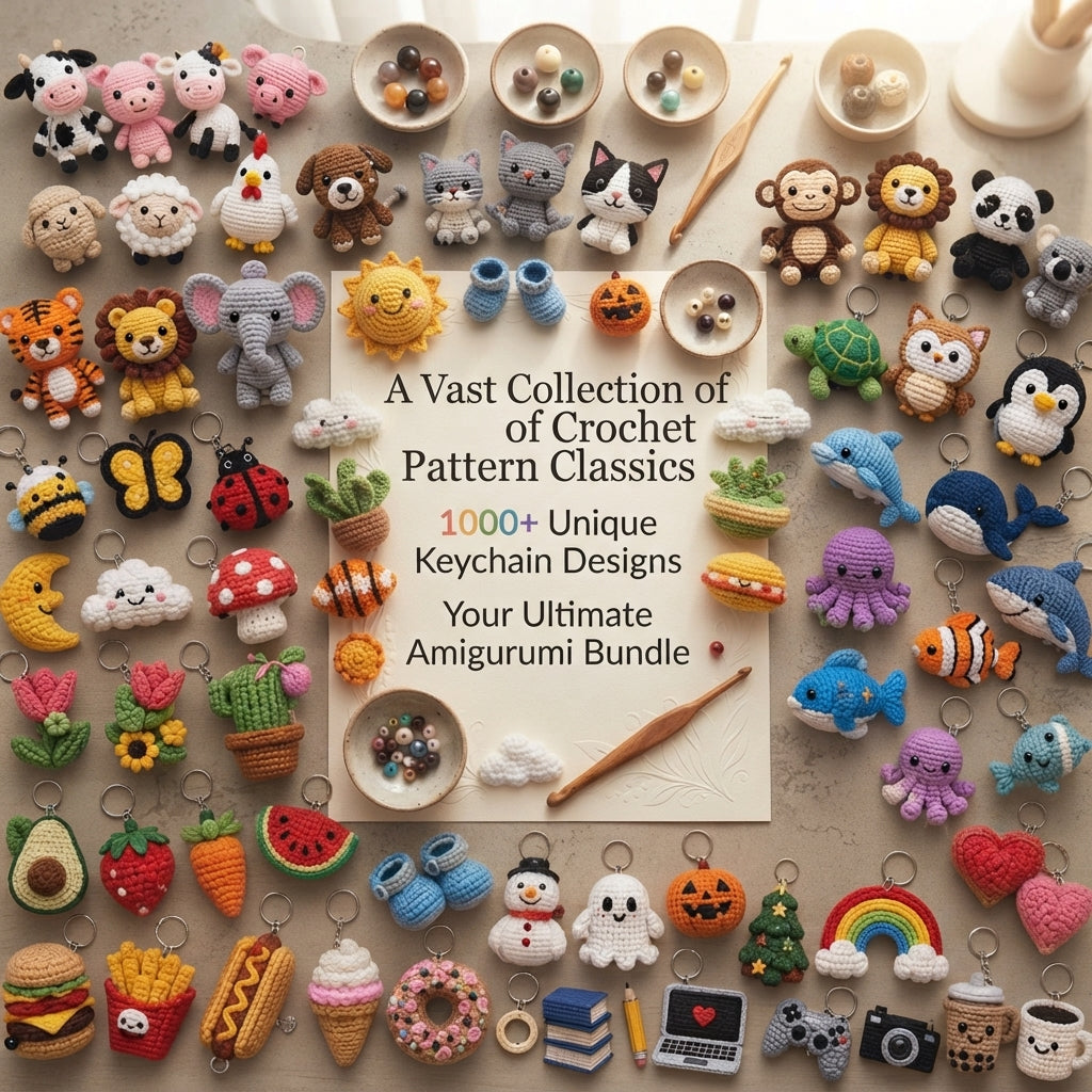 Giant Amigurumi Bundle | 1000+ Keychain PDFs