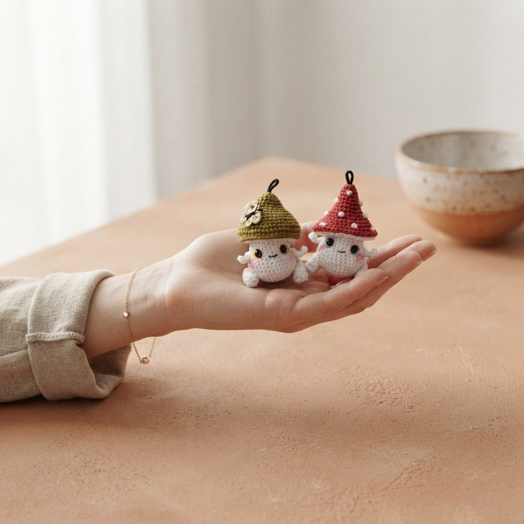 Tiny Mushroom Charm | Crochet Pattern Download — Design 2